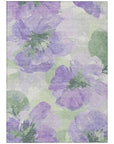 LOOMLAN Rugs Golditha Purple Washable Indoor-Outdoor Rug