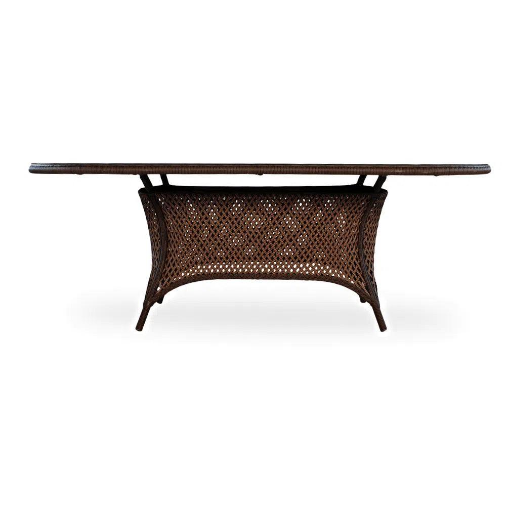Lloyd Flanders Grand Traverse Outdoor Oval Dining Table Umbrella Hole