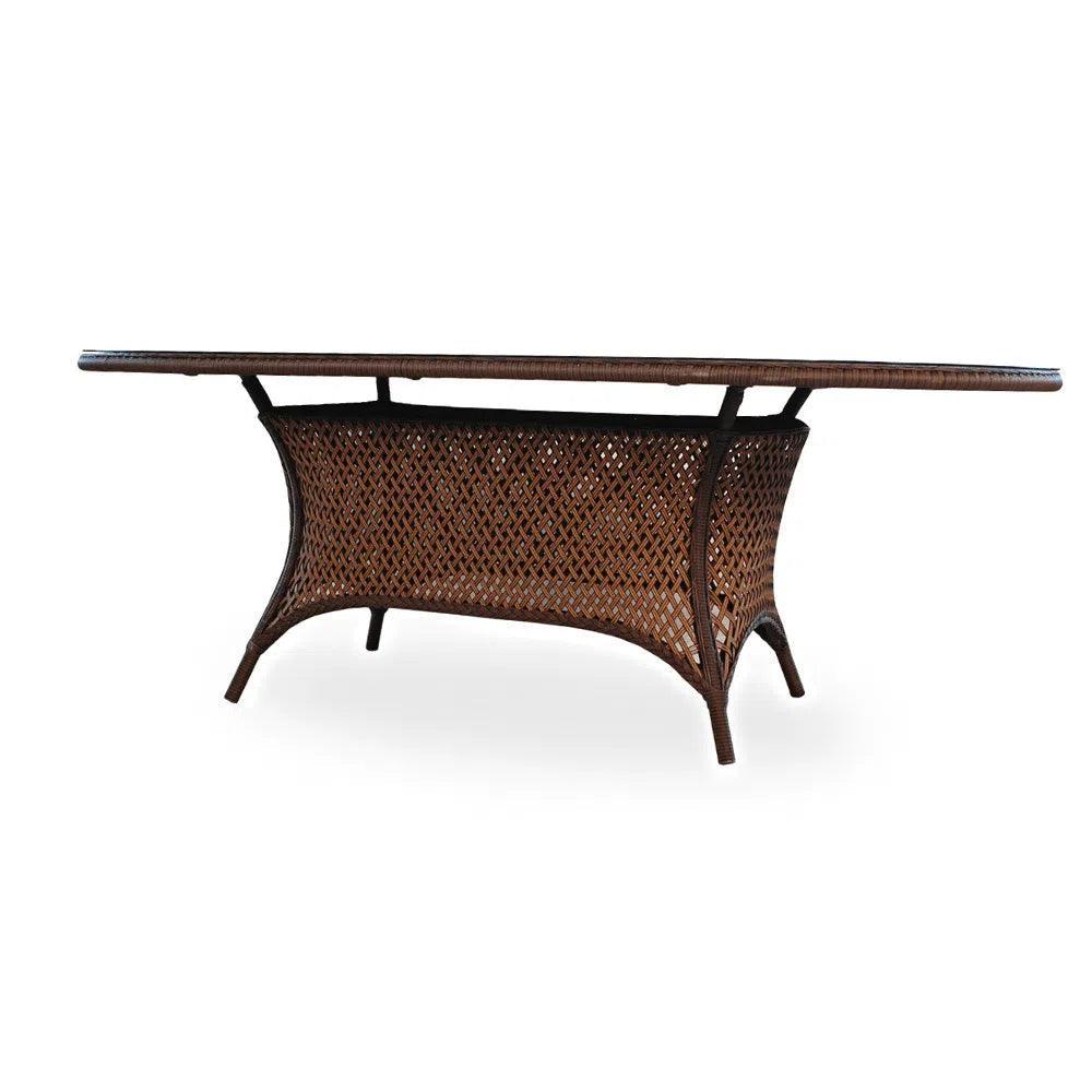 Lloyd Flanders Grand Traverse Outdoor Oval Dining Table Umbrella Hole