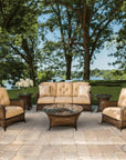 Lloyd Flanders Grand Traverse Outdoor Round End Table Glass