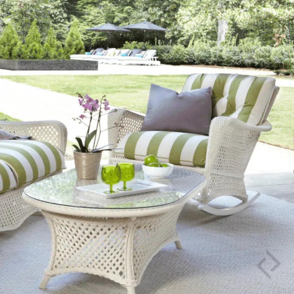 Lloyd Flanders Grand Traverse Patio Glider Loveseat Sunbrella Cushions