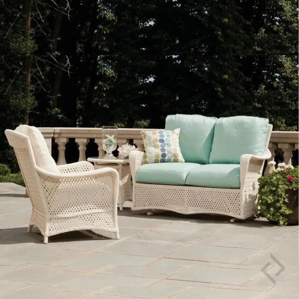 Lloyd Flanders Grand Traverse Patio Loveseat Sunbrella Cushions