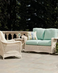 Lloyd Flanders Grand Traverse Patio Loveseat Sunbrella Cushions