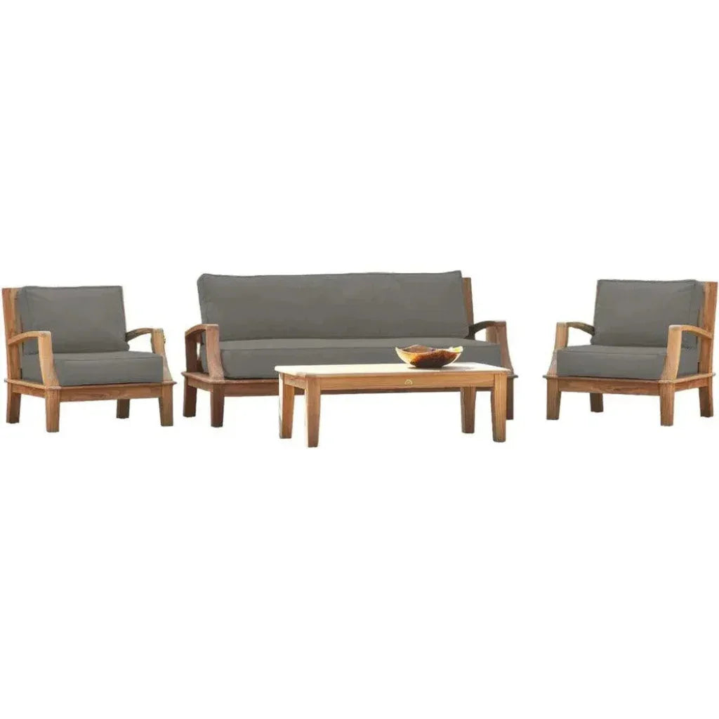 HiTeak Grande 4PC Outdoor Patio Deep Set Sunbrella Cushion