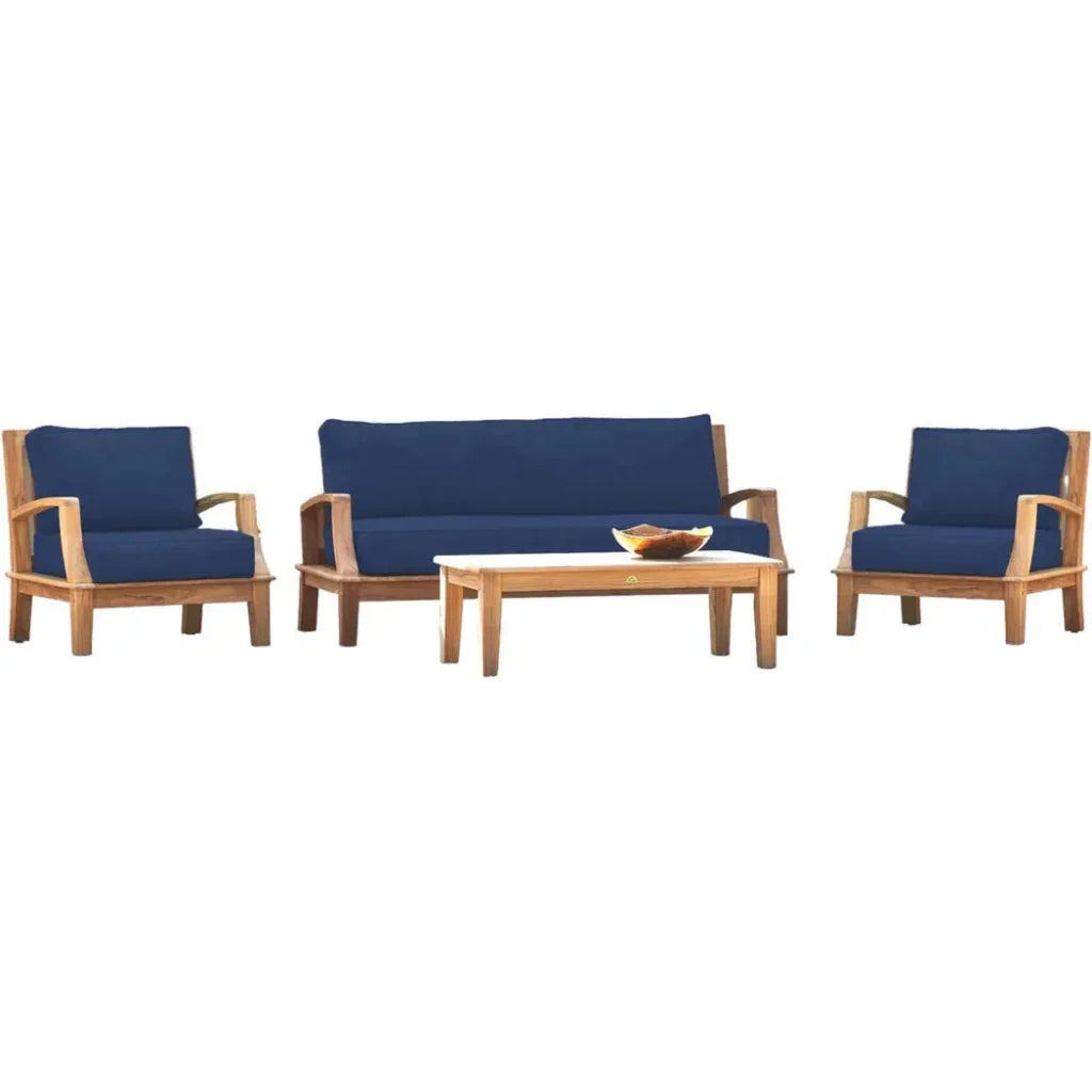 HiTeak Grande 4PC Outdoor Patio Deep Set Sunbrella Cushion
