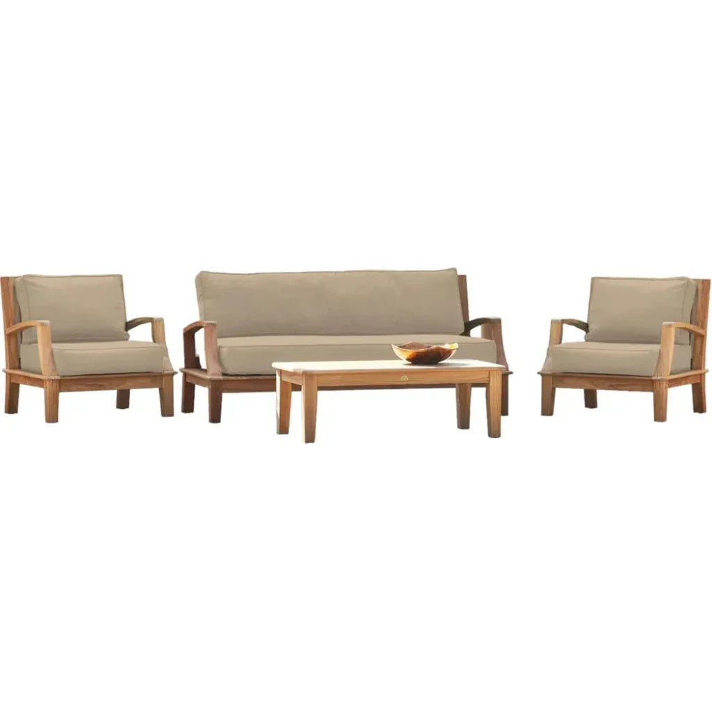 HiTeak Grande 4PC Outdoor Patio Deep Set Sunbrella Cushion
