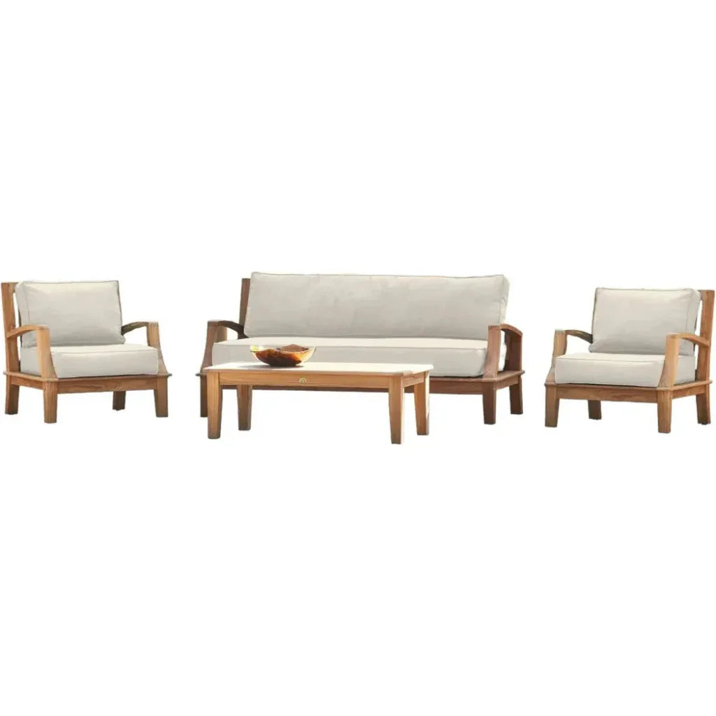 HiTeak Grande 4PC Outdoor Patio Deep Set Sunbrella Cushion