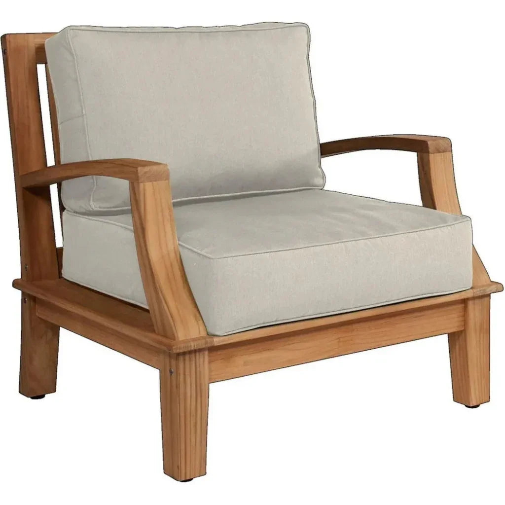 Grande Teak Club Chair Sunbrella Cushion - LOOMLAN - HiTeak - Outdoor Accent Chairs