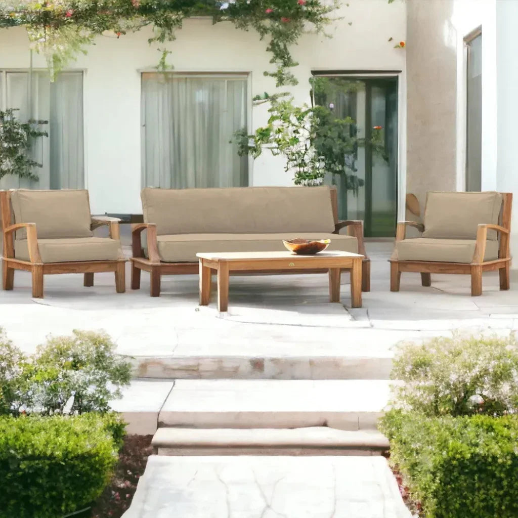 Grande Teak Club Chair Sunbrella Cushion - LOOMLAN - HiTeak - Outdoor Accent Chairs
