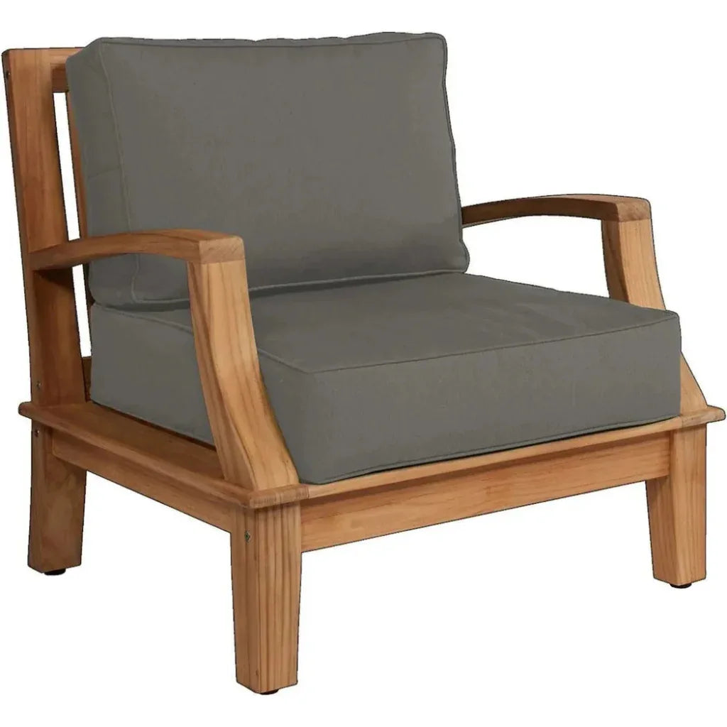 Grande Teak Club Chair Sunbrella Cushion - LOOMLAN - HiTeak - Outdoor Accent Chairs