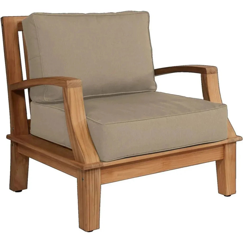 Grande Teak Club Chair Sunbrella Cushion - LOOMLAN - HiTeak - Outdoor Accent Chairs