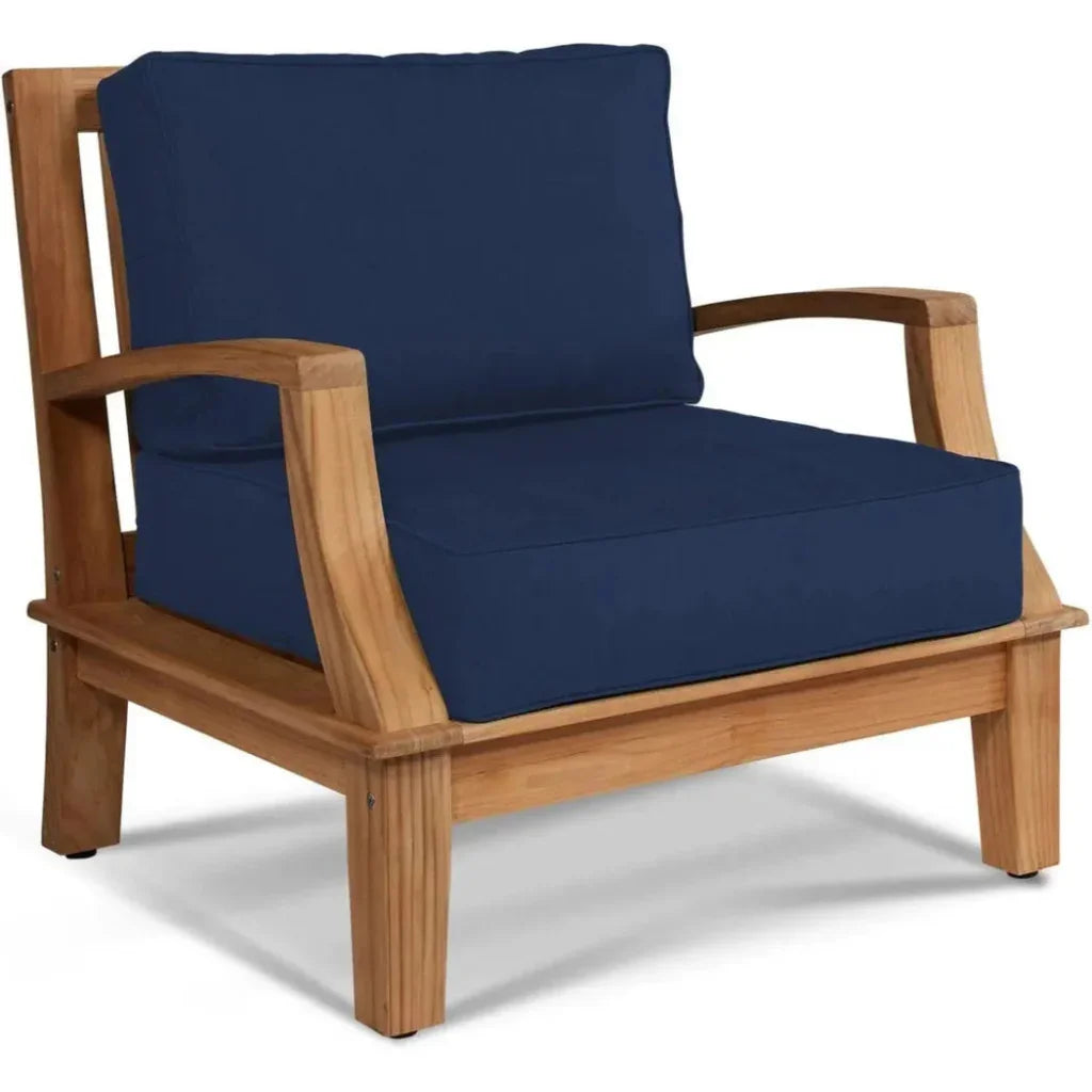 Grande Teak Club Chair Sunbrella Cushion - LOOMLAN - HiTeak - Outdoor Accent Chairs