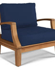 Grande Teak Club Chair Sunbrella Cushion - LOOMLAN - HiTeak - Outdoor Accent Chairs