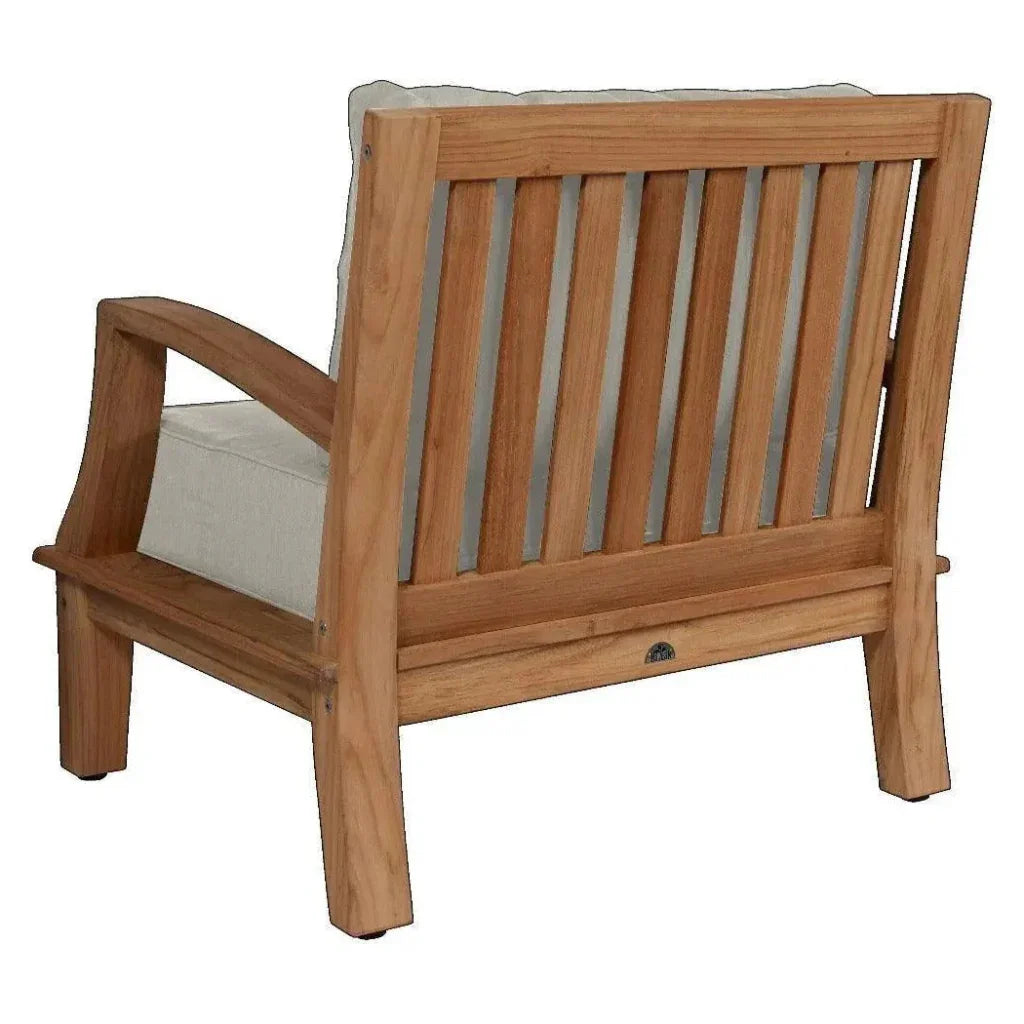 Grande Teak Club Chair Sunbrella Cushion - LOOMLAN - HiTeak - Outdoor Accent Chairs