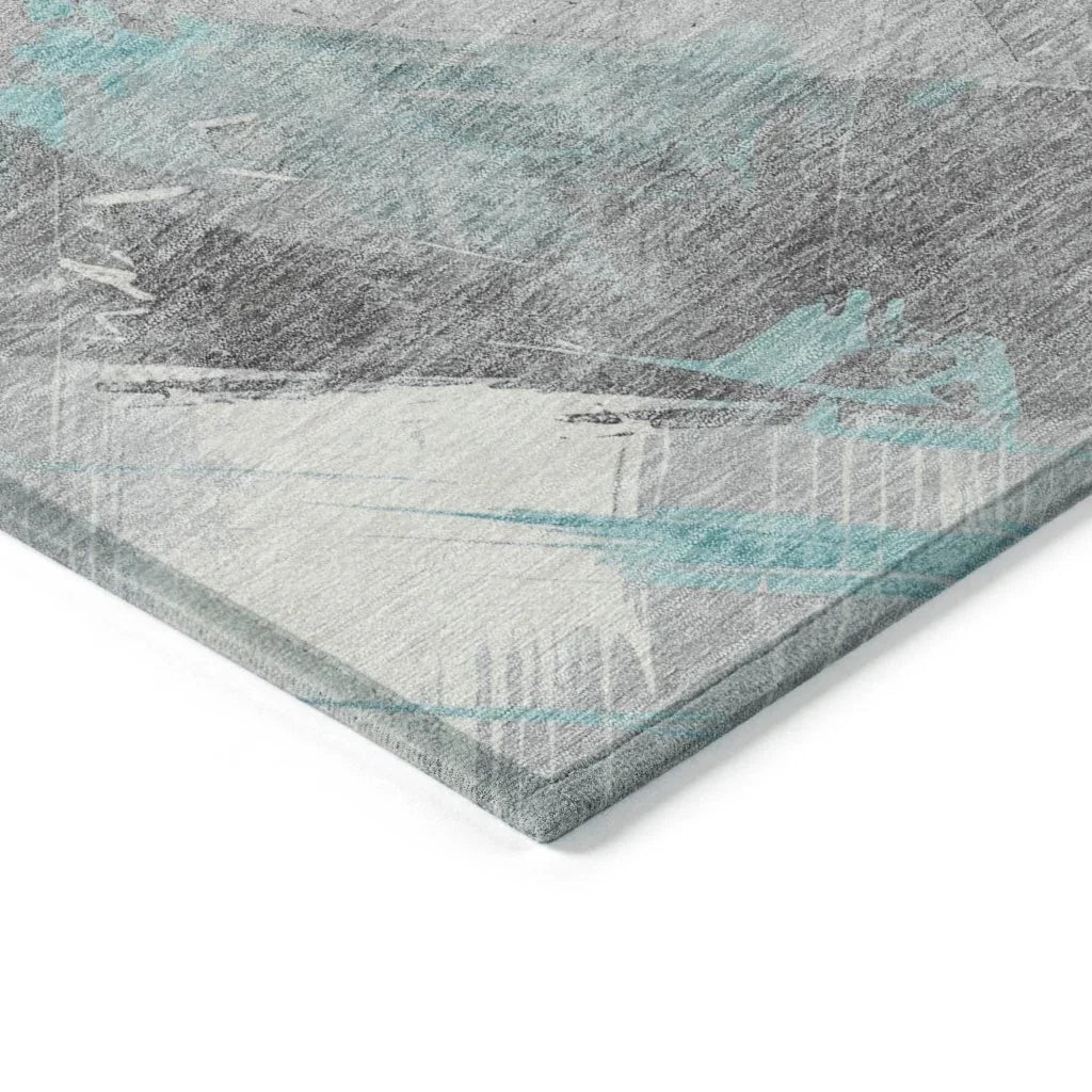 LOOMLAN Rugs Grandelux Teal Washable Indoor-Outdoor Rug