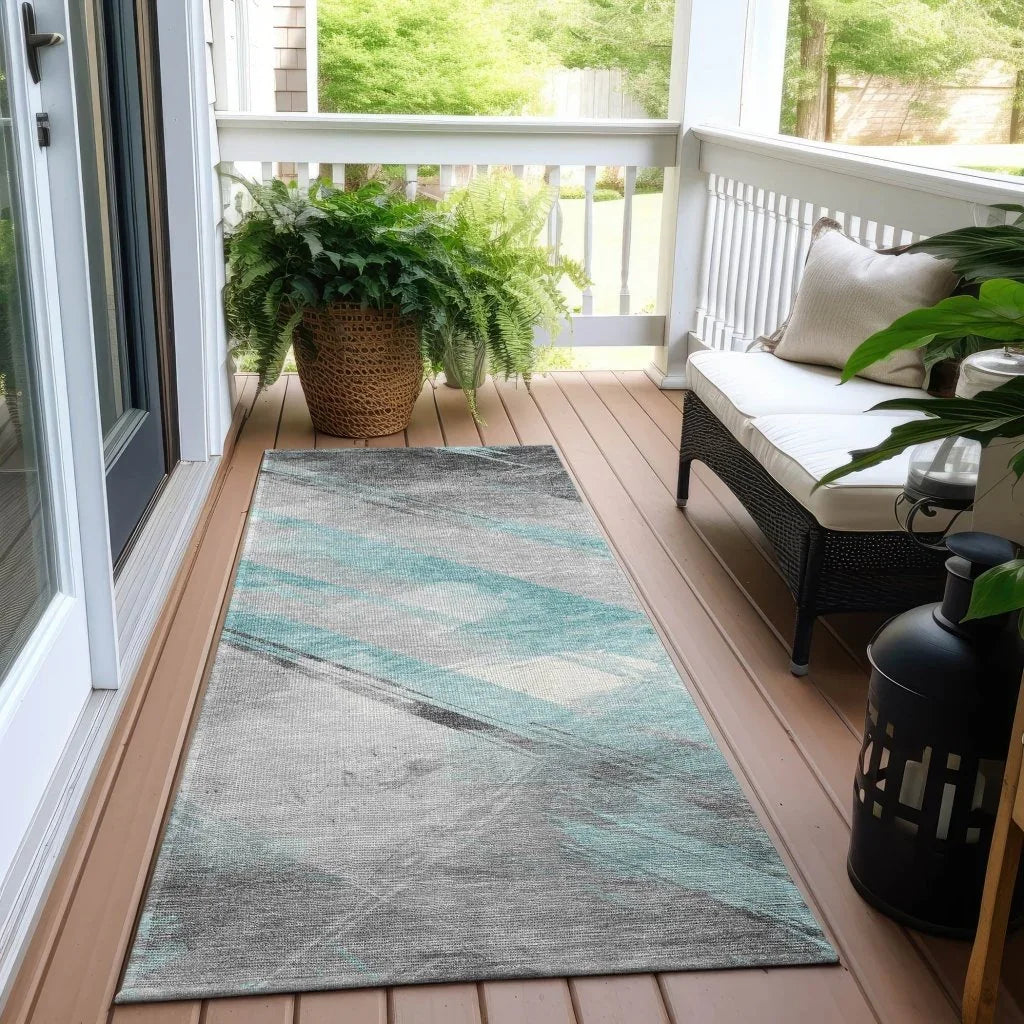 LOOMLAN Rugs Grandelux Teal Washable Indoor-Outdoor Rug