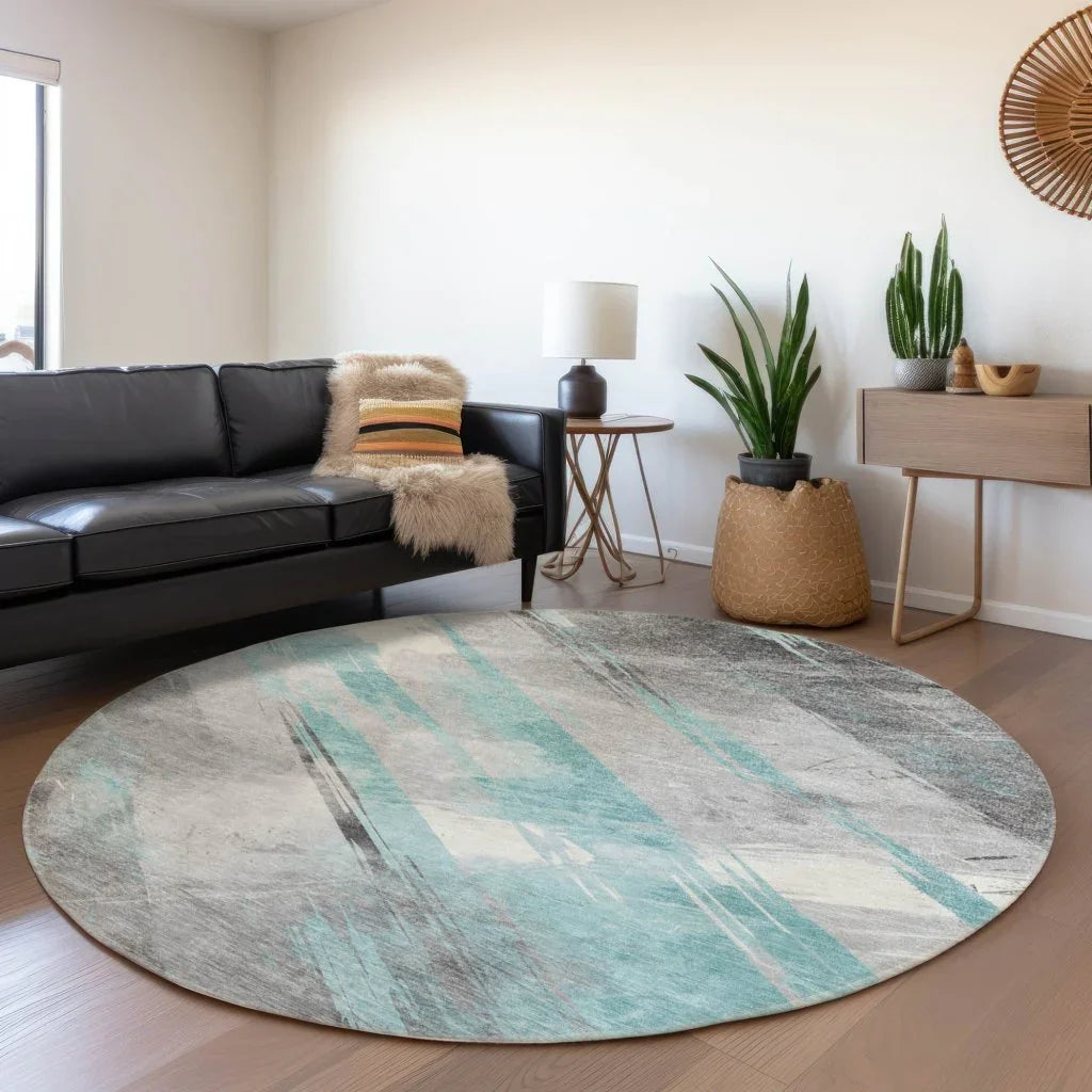 LOOMLAN Rugs Grandelux Teal Washable Indoor-Outdoor Rug
