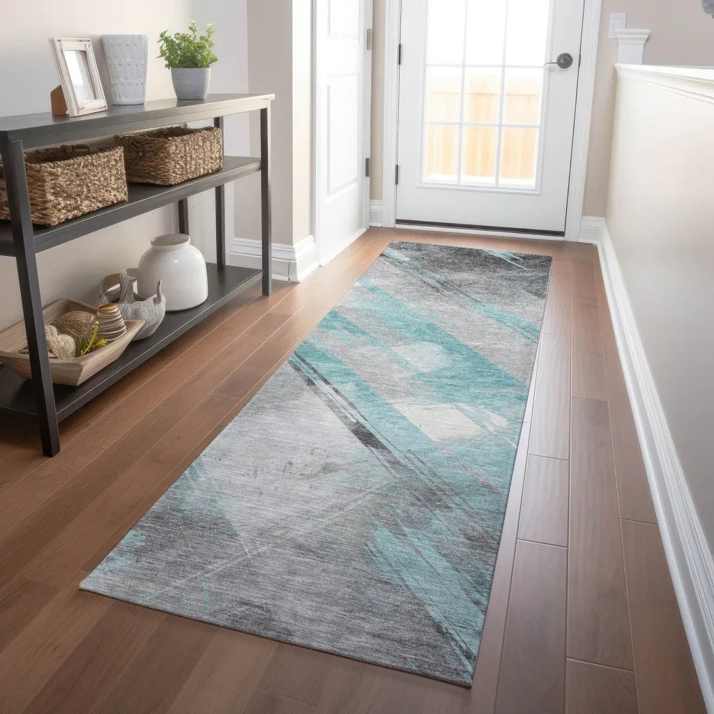 LOOMLAN Rugs Grandelux Teal Washable Indoor-Outdoor Rug