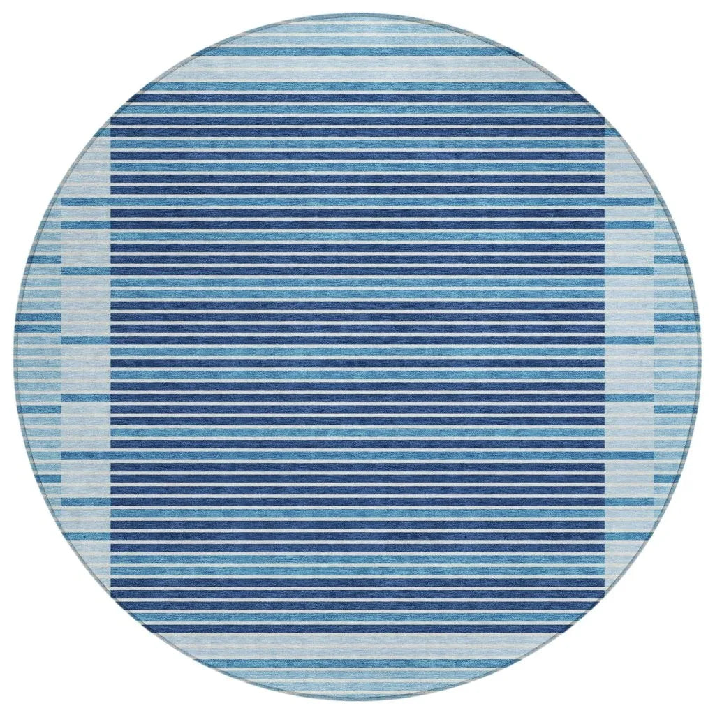 LOOMLAN Rugs Graphyne Blue Washable Indoor-Outdoor Rug