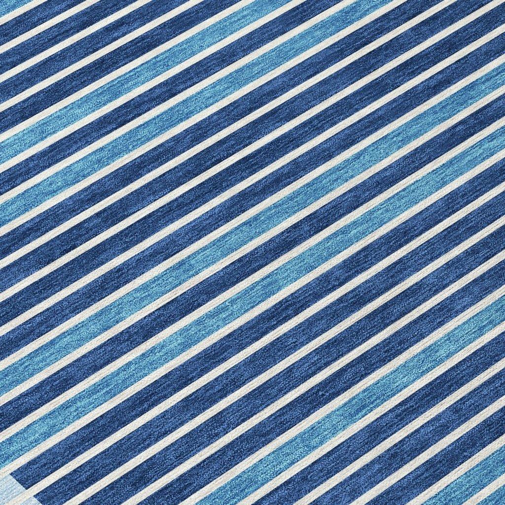 LOOMLAN Rugs Graphyne Blue Washable Indoor-Outdoor Rug