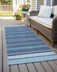 LOOMLAN Rugs Graphyne Blue Washable Indoor-Outdoor Rug