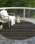 LOOMLAN Rugs Gridora Black Washable Indoor-Outdoor Rug