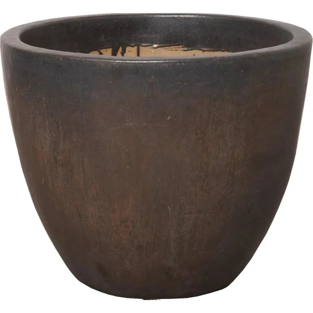 Emissary Gunmetal Ceramic Round Pot