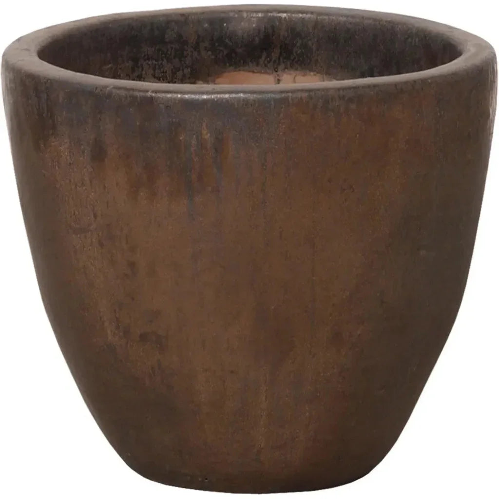 Emissary Gunmetal Ceramic Round Pot