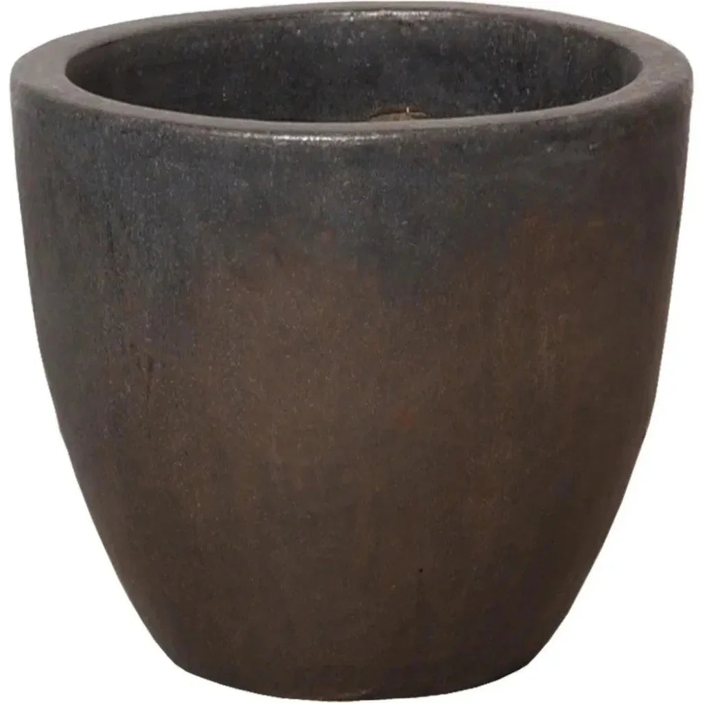 Emissary Gunmetal Ceramic Round Pot
