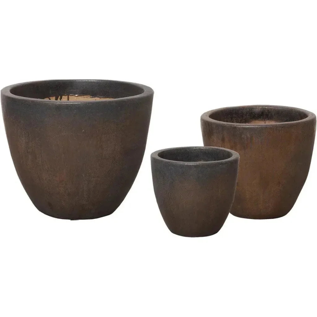 Emissary Gunmetal Ceramic Round Pot