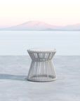 Miami Carrara Marble Top Outdoor End Table