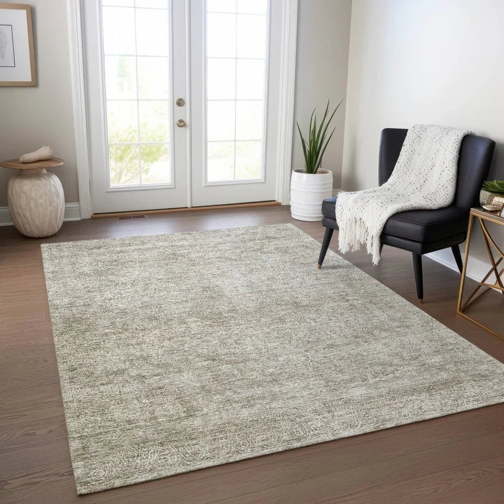 LOOMLAN Rugs Halora Ivory Washable Indoor-Outdoor Rug