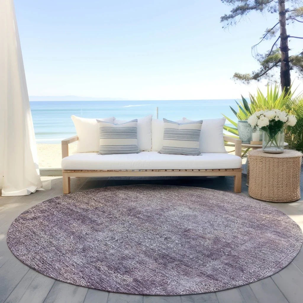LOOMLAN Rugs Halora Purple Washable Indoor-Outdoor Rug