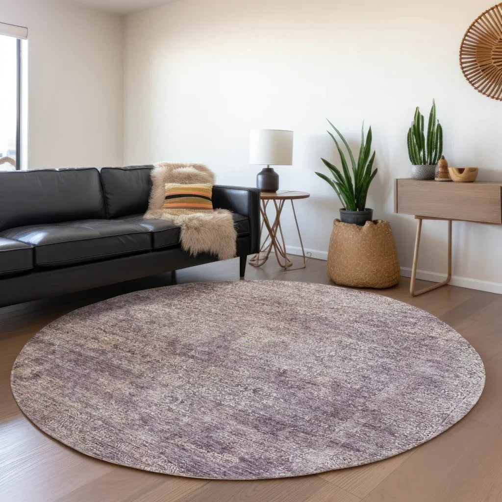 LOOMLAN Rugs Halora Purple Washable Indoor-Outdoor Rug
