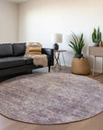 LOOMLAN Rugs Halora Purple Washable Indoor-Outdoor Rug