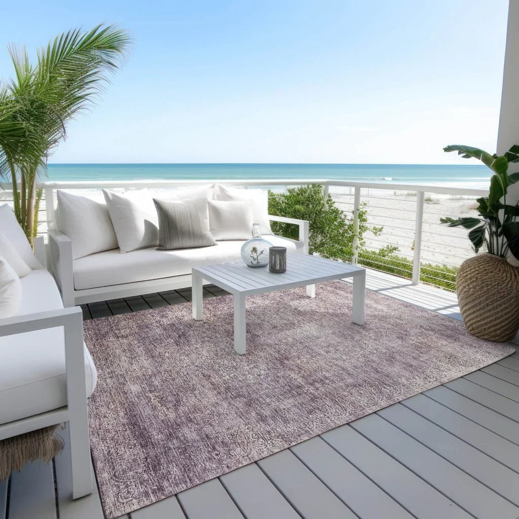 LOOMLAN Rugs Halora Purple Washable Indoor-Outdoor Rug