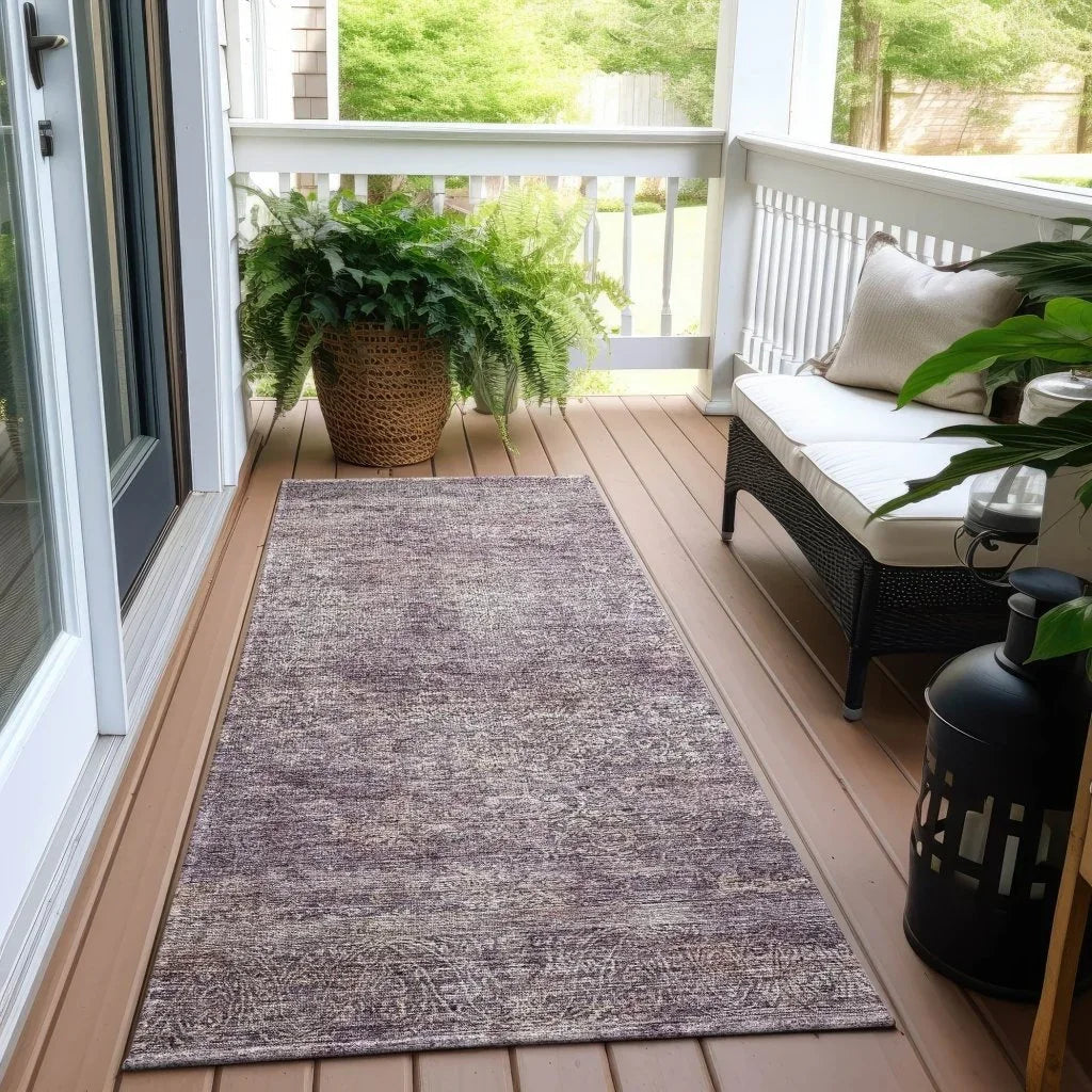 LOOMLAN Rugs Halora Purple Washable Indoor-Outdoor Rug