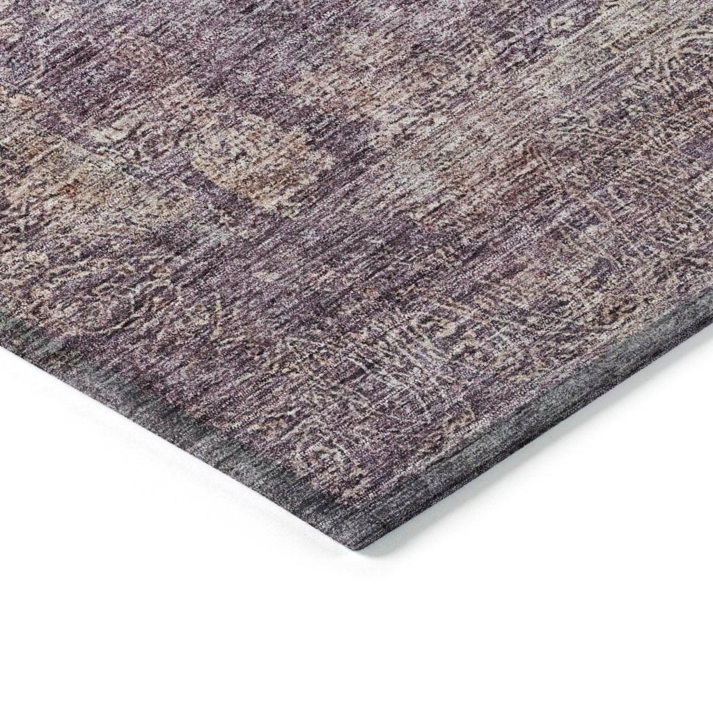LOOMLAN Rugs Halora Purple Washable Indoor-Outdoor Rug