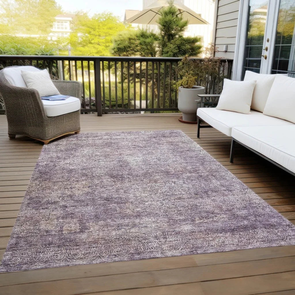 LOOMLAN Rugs Halora Purple Washable Indoor-Outdoor Rug