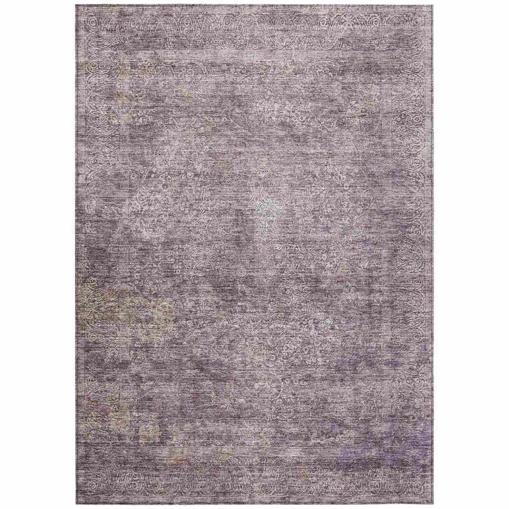 LOOMLAN Rugs Halora Purple Washable Indoor-Outdoor Rug