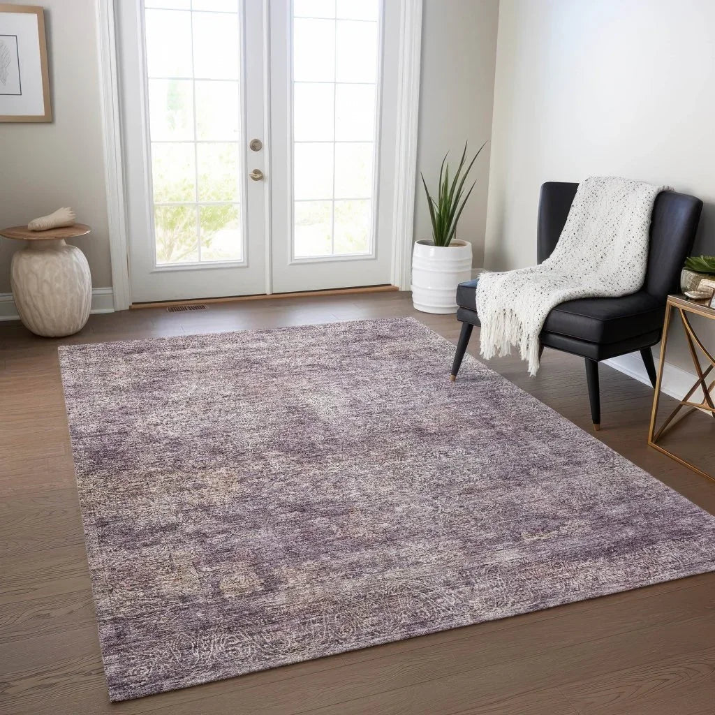 LOOMLAN Rugs Halora Purple Washable Indoor-Outdoor Rug