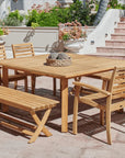 Hamilton Teak Patio Square Dining Set 7PC - LOOMLAN - HiTeak - Outdoor Dining Sets