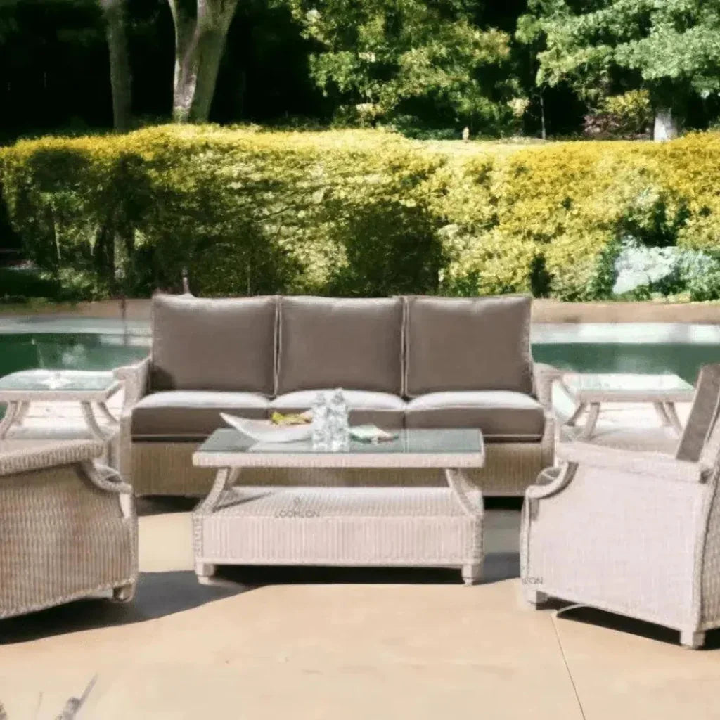 Hamptons 37" Square Outdoor Cocktail Table Glass - LOOMLAN - Lloyd Flanders - Outdoor Coffee Tables