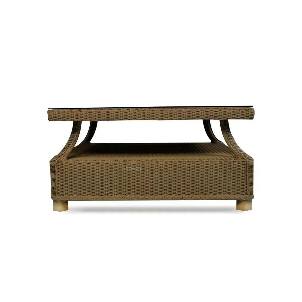 Hamptons 37" Square Outdoor Cocktail Table Glass - LOOMLAN - Lloyd Flanders - Outdoor Coffee Tables