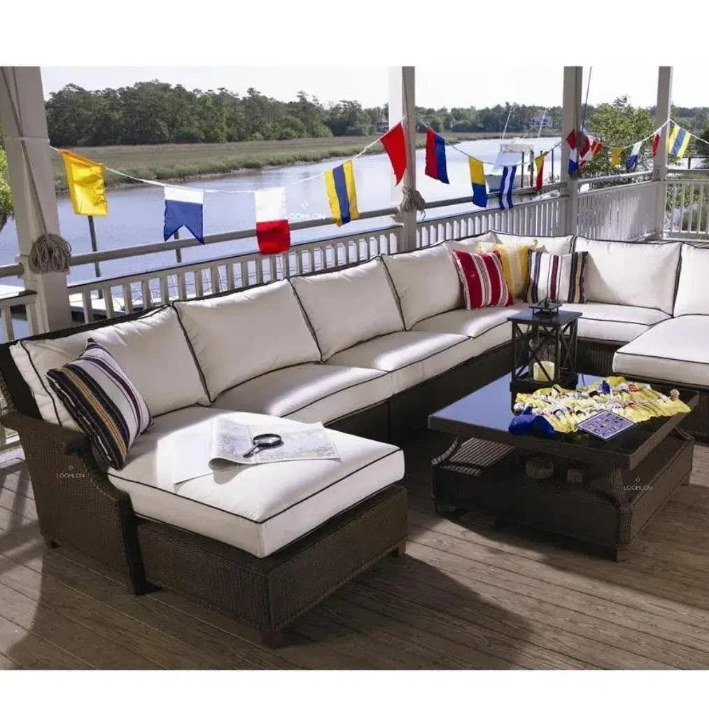 Hamptons Left Chaise Unit Outdoor Patio Furniture - LOOMLAN - Lloyd Flanders - Outdoor Modulars