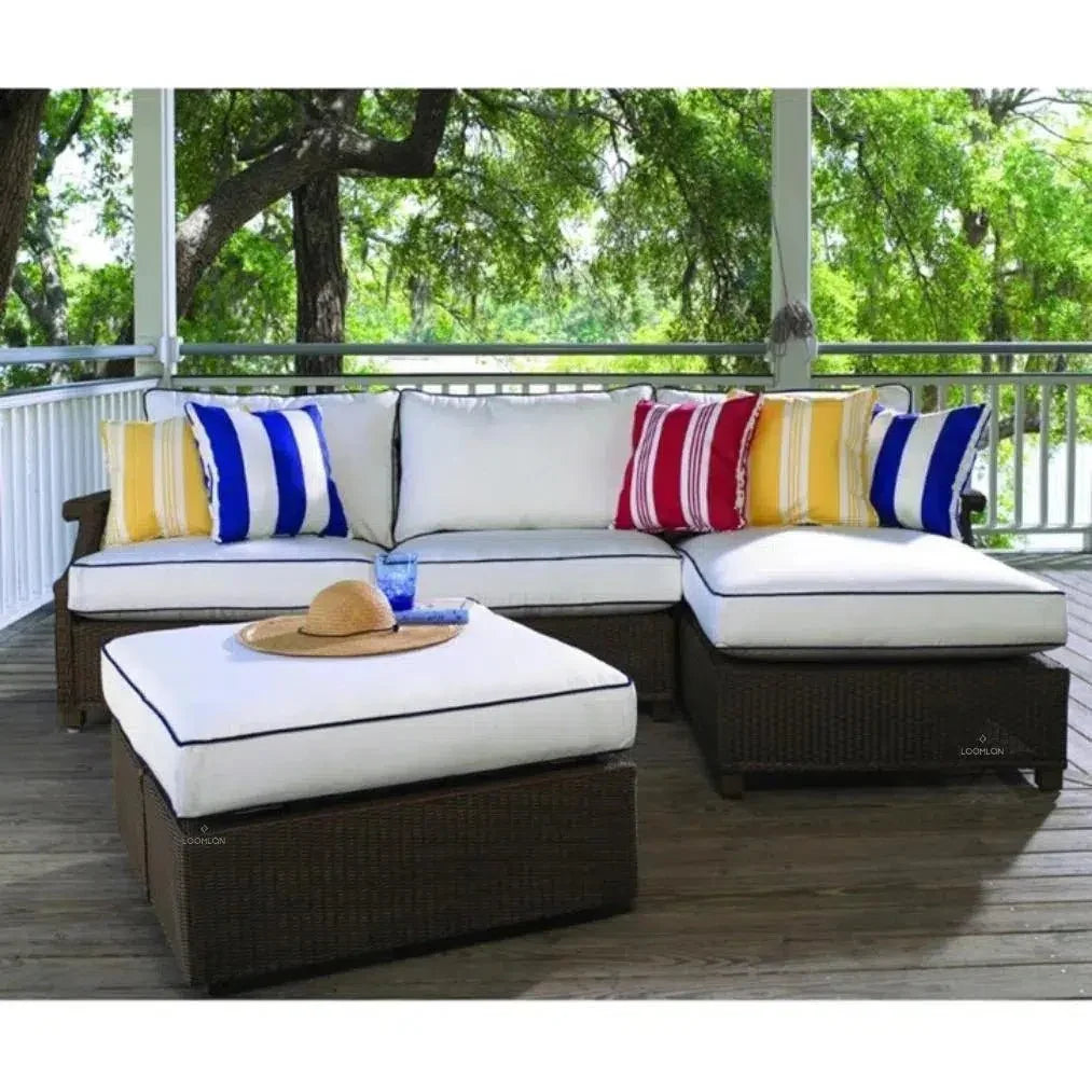 Hamptons Left Chaise Unit Outdoor Patio Furniture - LOOMLAN - Lloyd Flanders - Outdoor Modulars