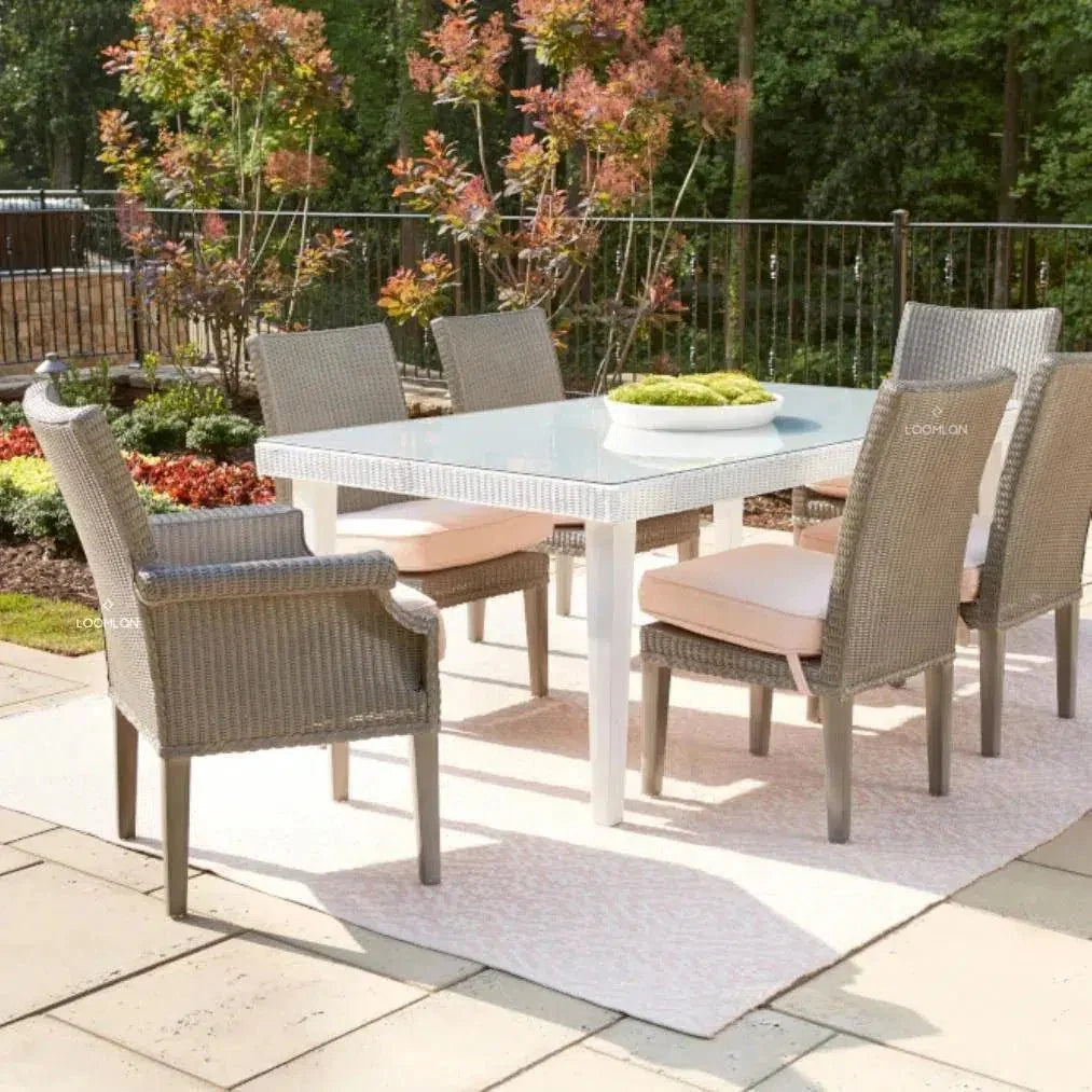 Hamptons Outdoor Furniture Wicker Dining Chair - LOOMLAN - Lloyd Flanders - Outdoor Dining Chairs