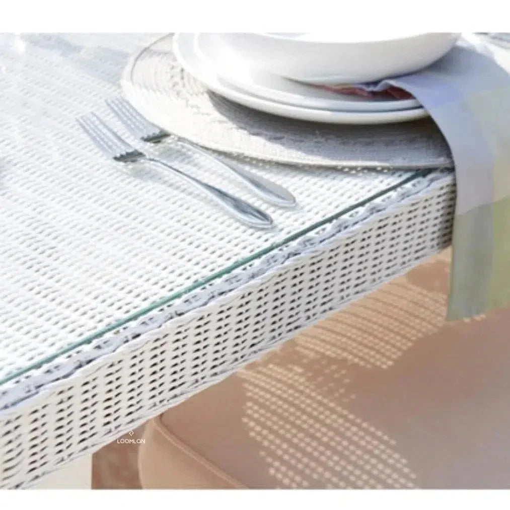 Hamptons Outdoor Wicker Dining Table Set for 6 - LOOMLAN - Lloyd Flanders - Outdoor Dining Sets