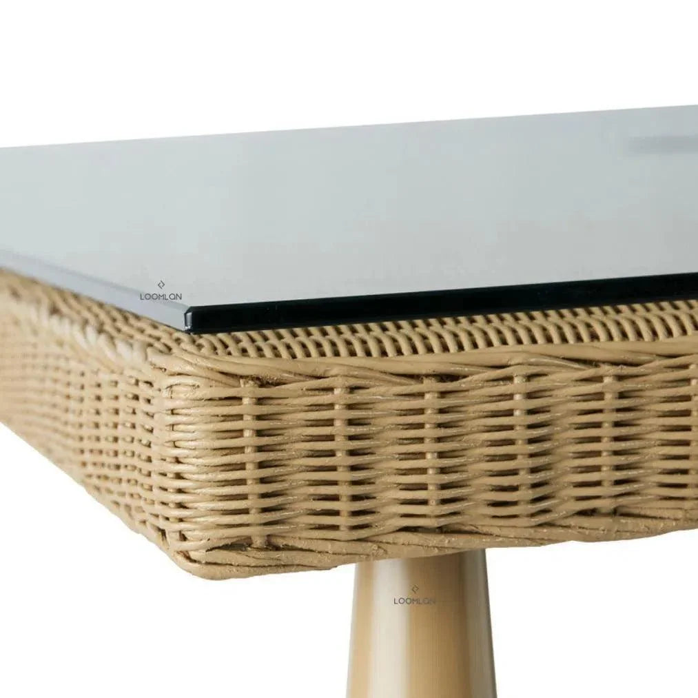 Hamptons Outdoor Wicker Dining Table Set for 6 - LOOMLAN - Lloyd Flanders - Outdoor Dining Sets