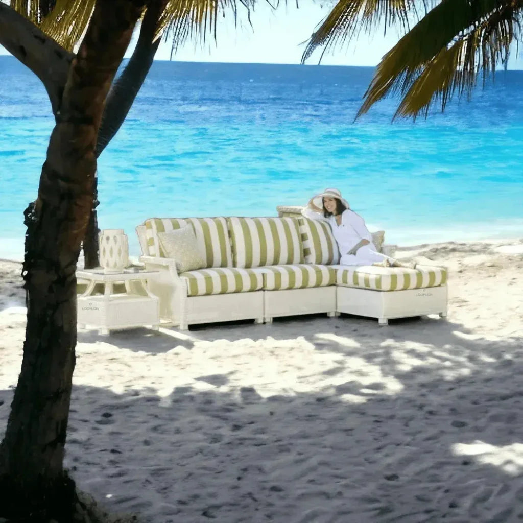Hamptons Outdoor Wicker L - Shaped Sectional Side Table - LOOMLAN - Lloyd Flanders - Outdoor Lounge Sets